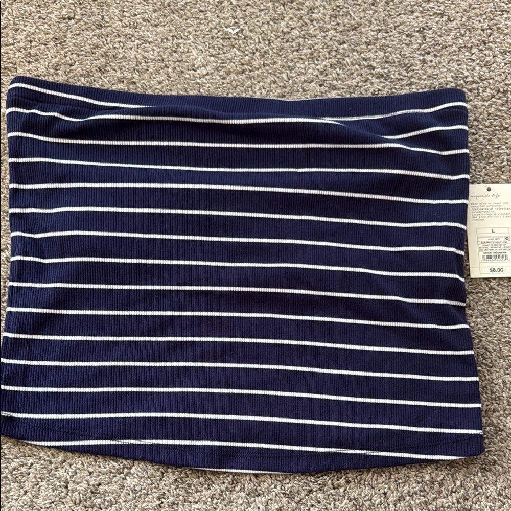 a new day Navy and White Striped Tube Top - Women